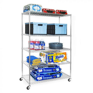 5-Tier Wire Shelving, 48″ W x 24″ D x 72″ H