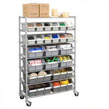 Load image into Gallery viewer, 7-Tier Bin Rack Shelving, 36″ W x 14″ D x 56″ H