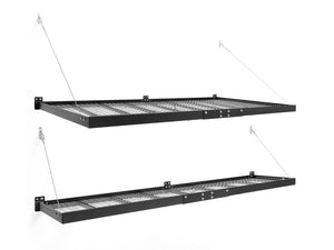 4 ft. x 8 ft. and 2 ft. x 8 ft. Wall Mounted Steel Shelf Set