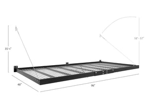 4 ft. x 8 ft. and 2 ft. x 8 ft. Wall Mounted Steel Shelf Set