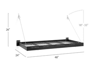 2 ft. x 4 ft. Wall Mounted Steel Shelf