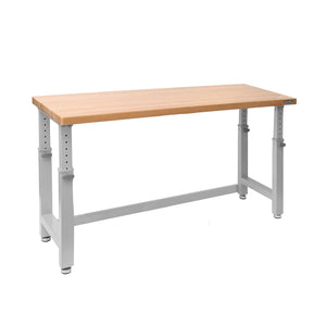 72" Adjustable Height Heavy-Duty Wood Top Workbench