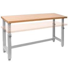 Load image into Gallery viewer, 72&quot; Adjustable Height Heavy-Duty Wood Top Workbench