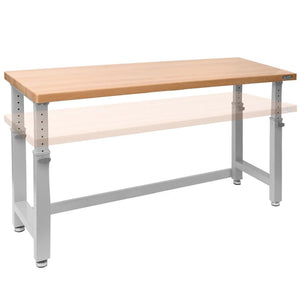 72" Adjustable Height Heavy-Duty Wood Top Workbench